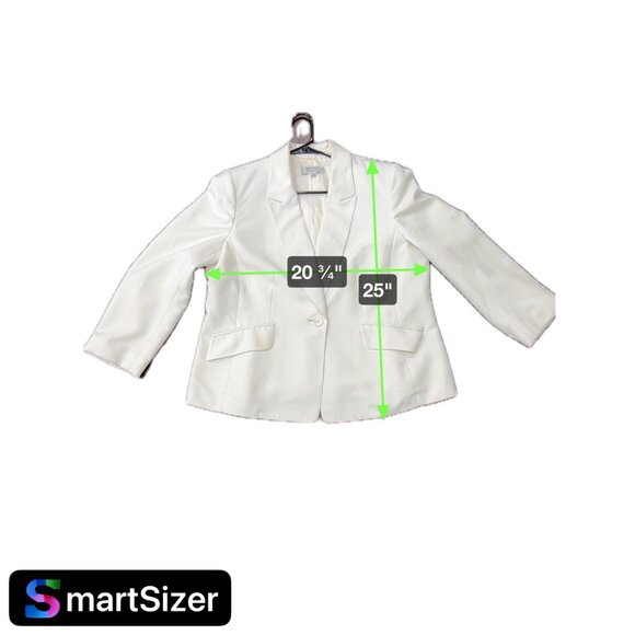 Kasper Womens White Blazer 14W One-Button Closure Professional Suit Jacket Made - Picture 7 of 9